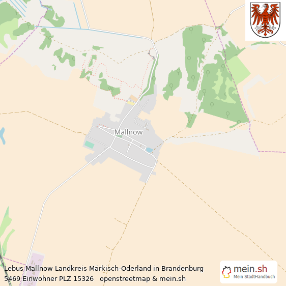 Lebus Mallnow  Lageplan